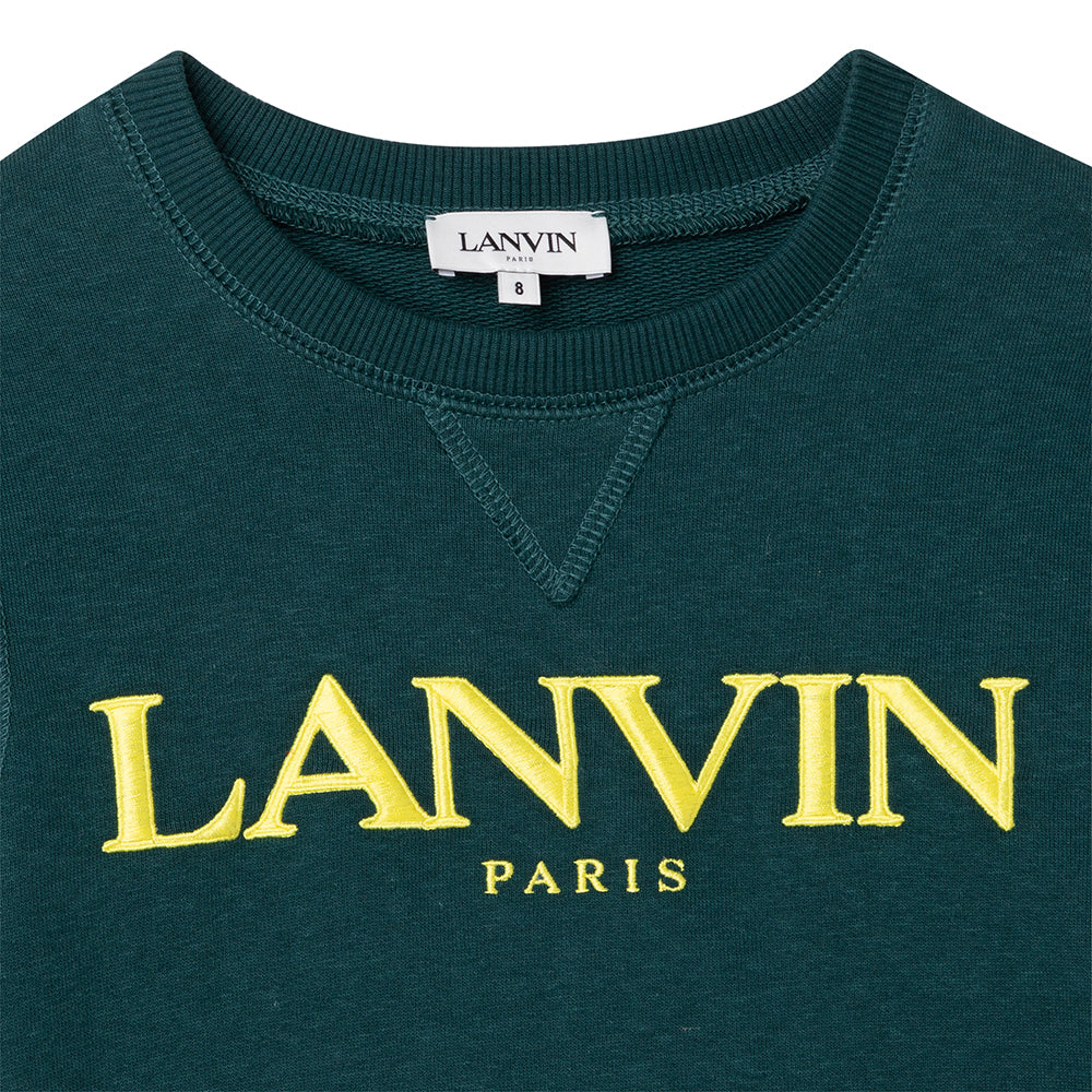 Lanvin Boys Logo Sweatshirt Green 4Y