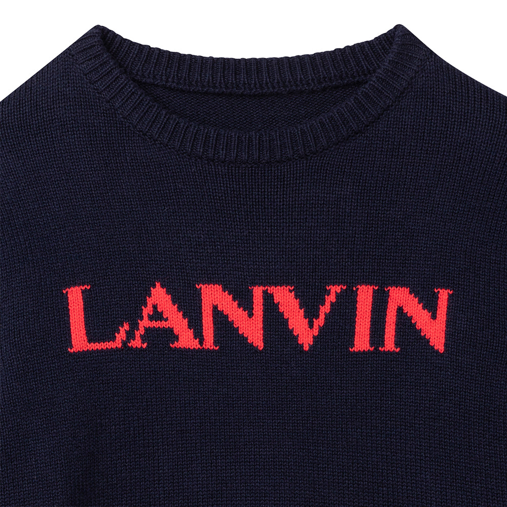 Lanvin Boys Logo Knitwear Navy 14Y