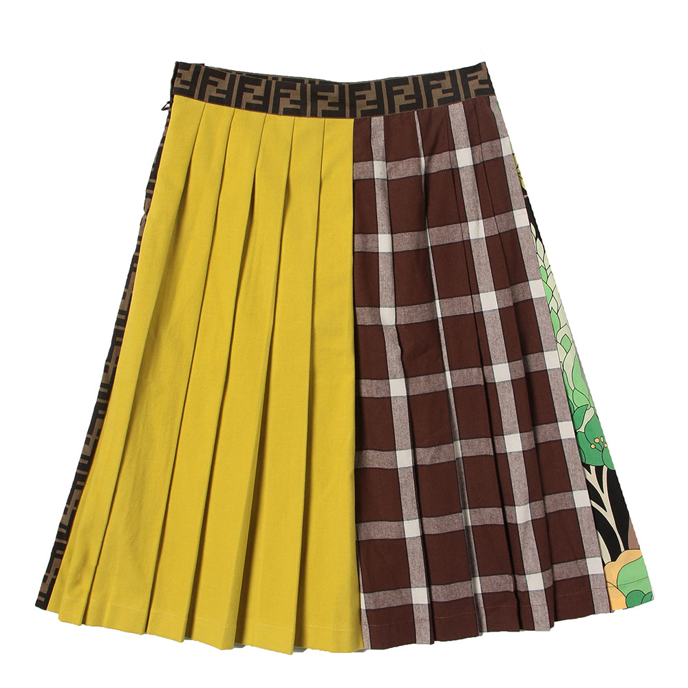 Fendi Girls FF Logo Print Skirt Brown 10A