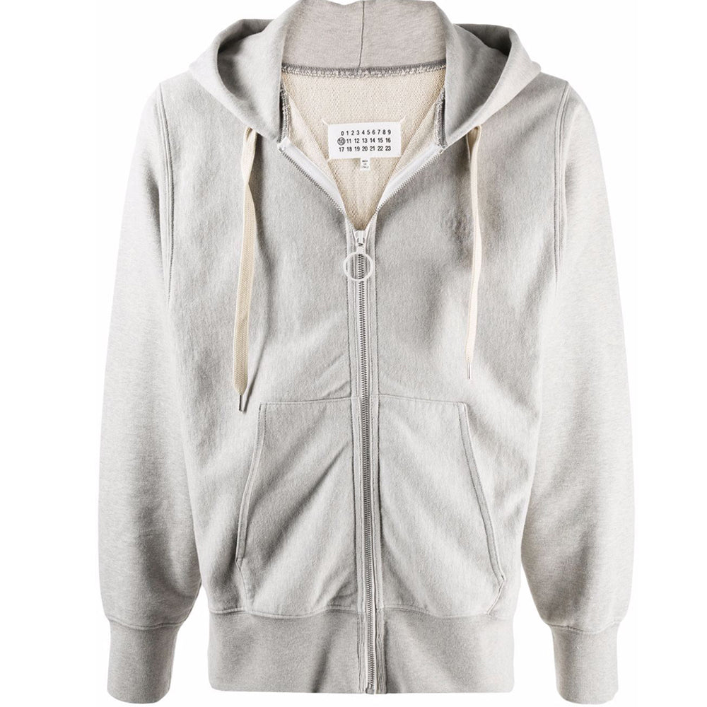 Maison Margiela Plain Grey Zipped Hoodie L 2024