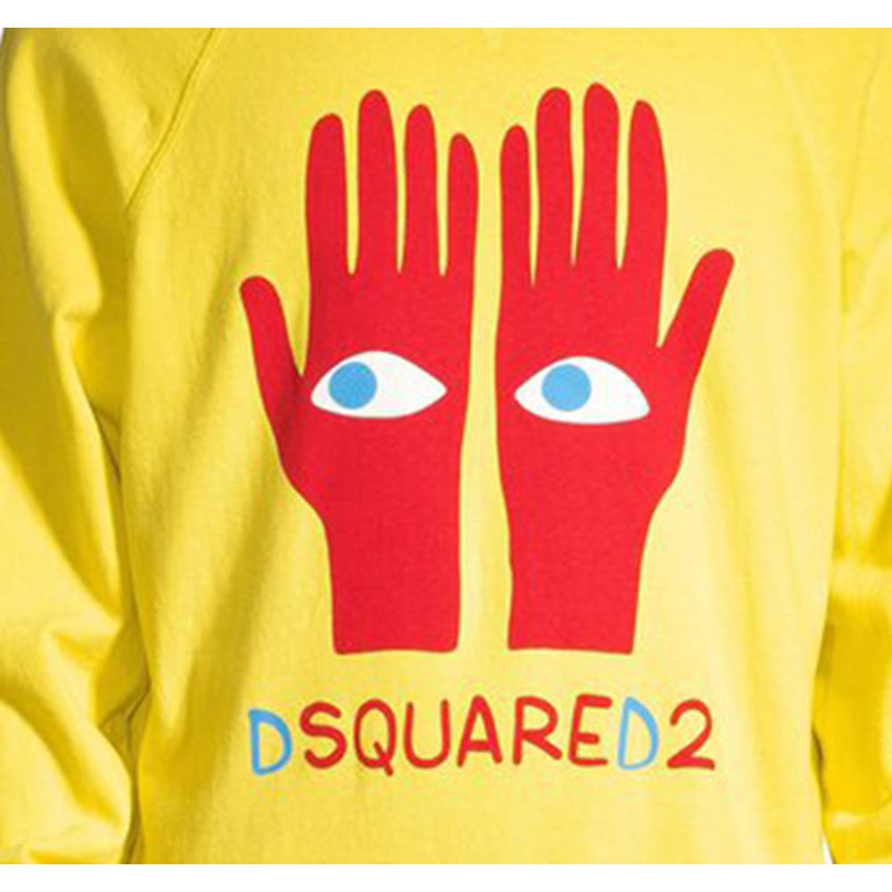 Dsquared2 Mens Eyes On Hands Sweatshirt Yellow XL