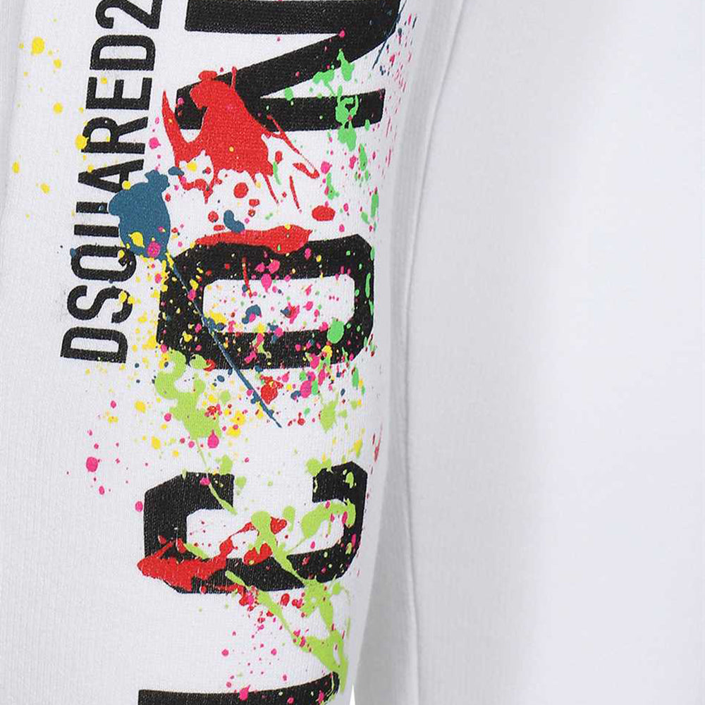 Dsquared2 Mens Paint Splash Joggers White L