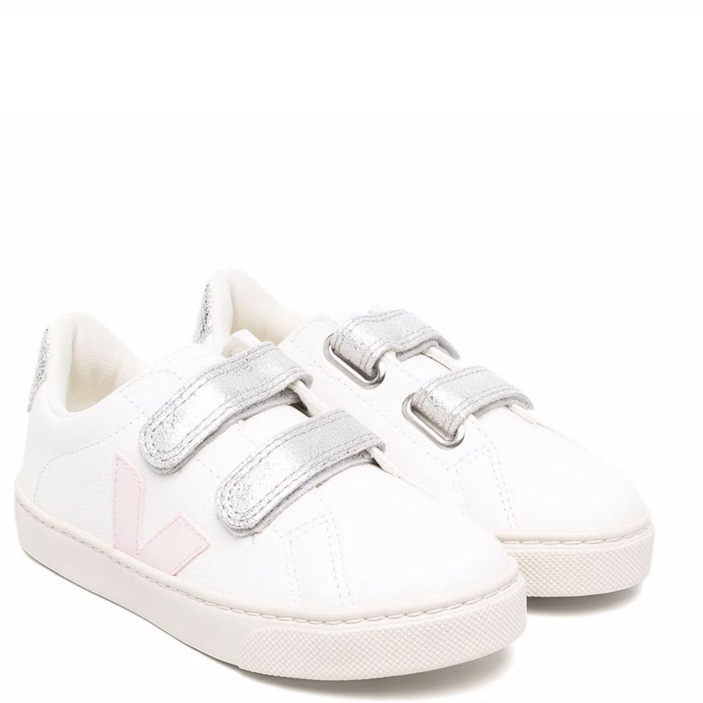 Veja Baby Girls Explar Chromefree Leather Sneakers White UK 26