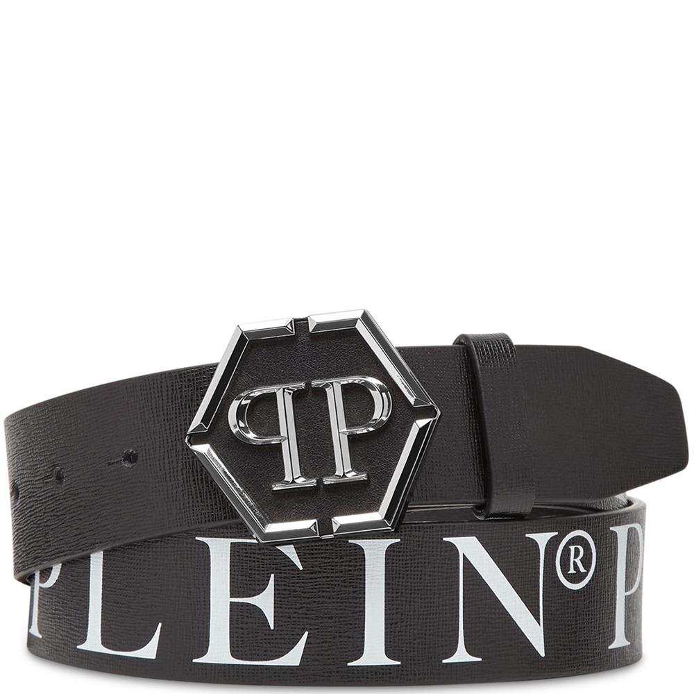 Philipp Plein Men's Leather Hexagon Belt Black - 30W BLACK