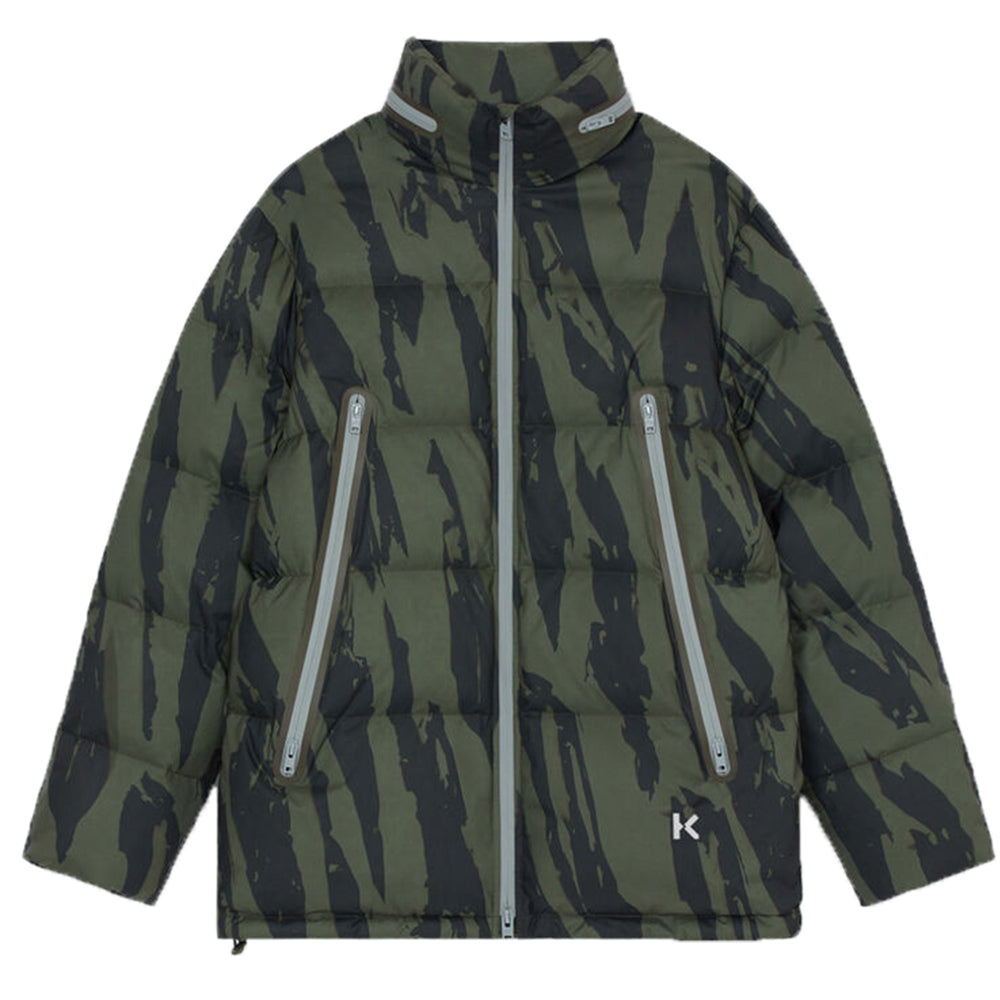 Kenzo Mens Pleat Camo Puffer Jacket Green - S GREEN