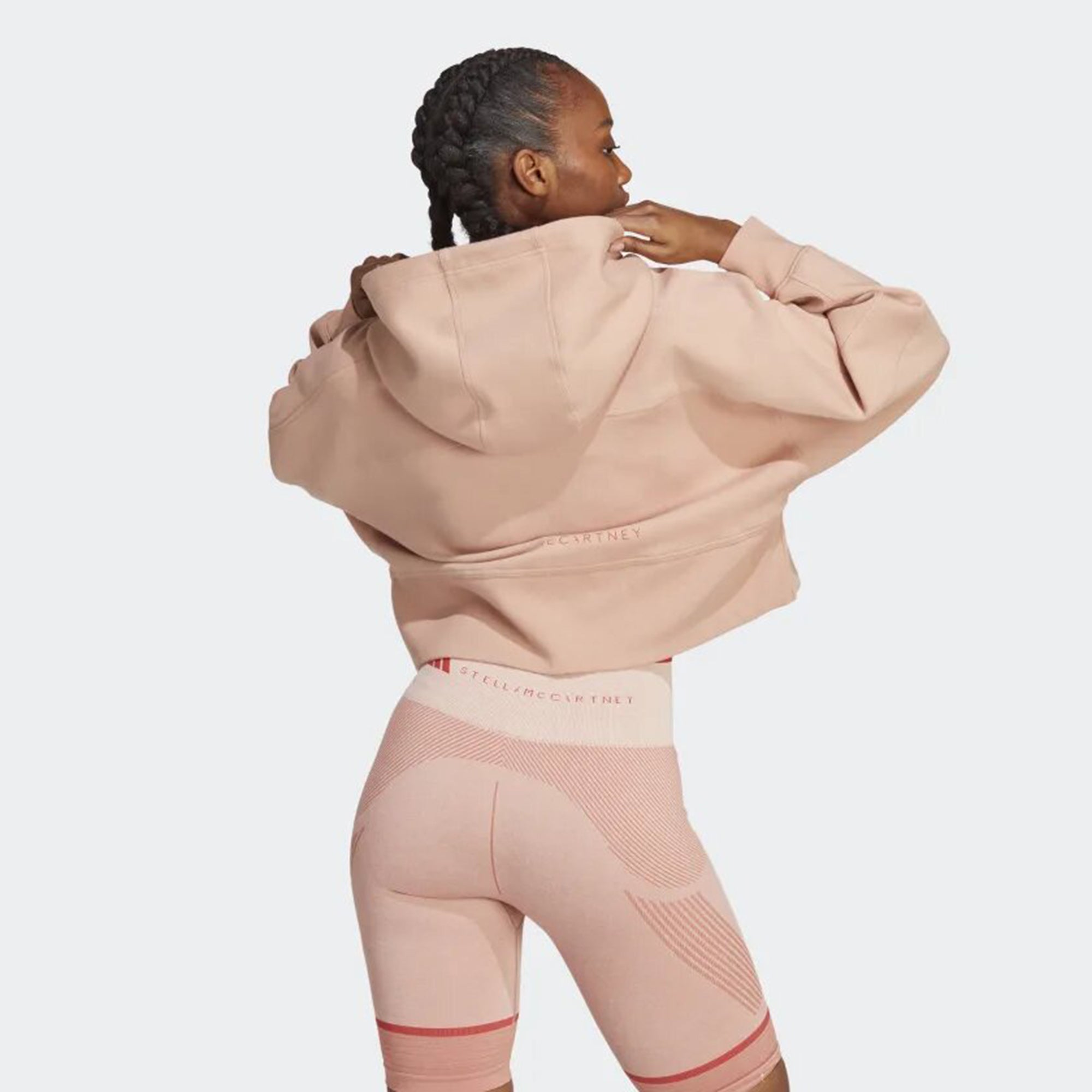 Adidas By Stella Mccartney Cropped Hoodie Pink L