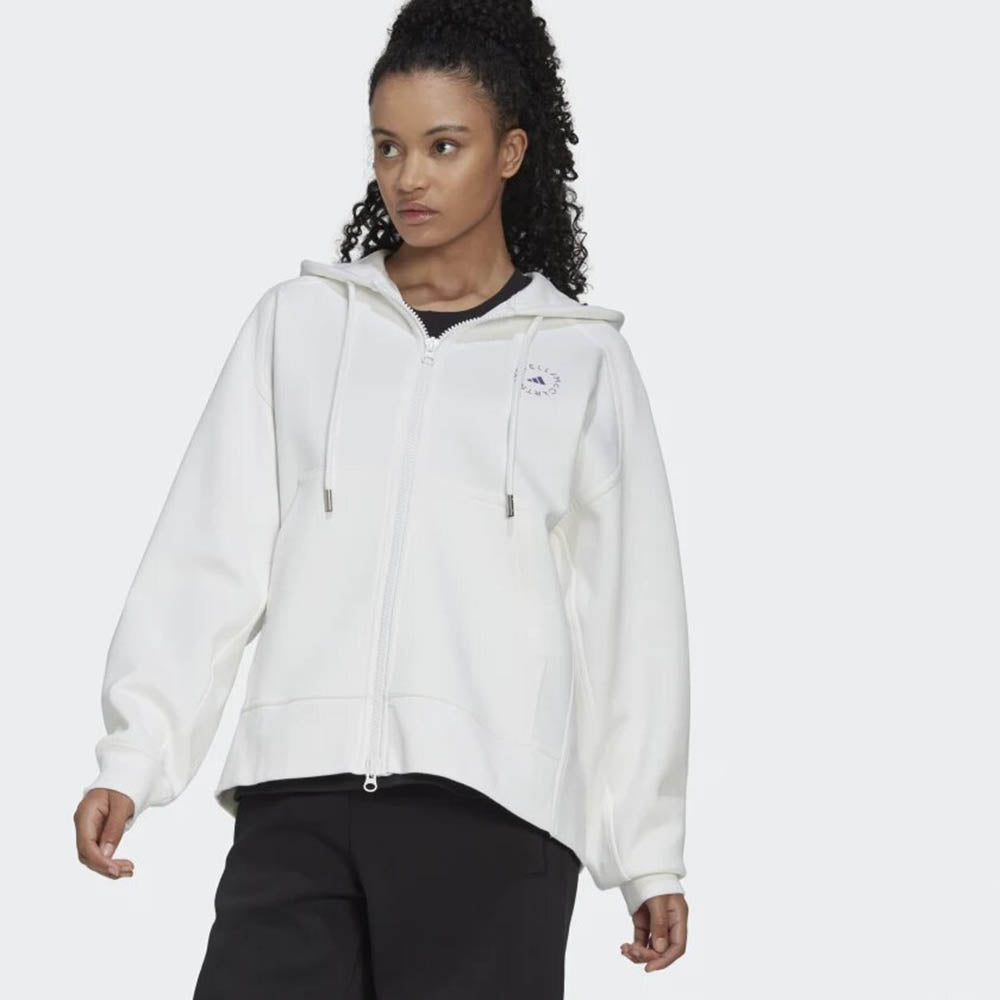 Adidas By Stella Mccartney Womens Logo Zip Hoodie White S