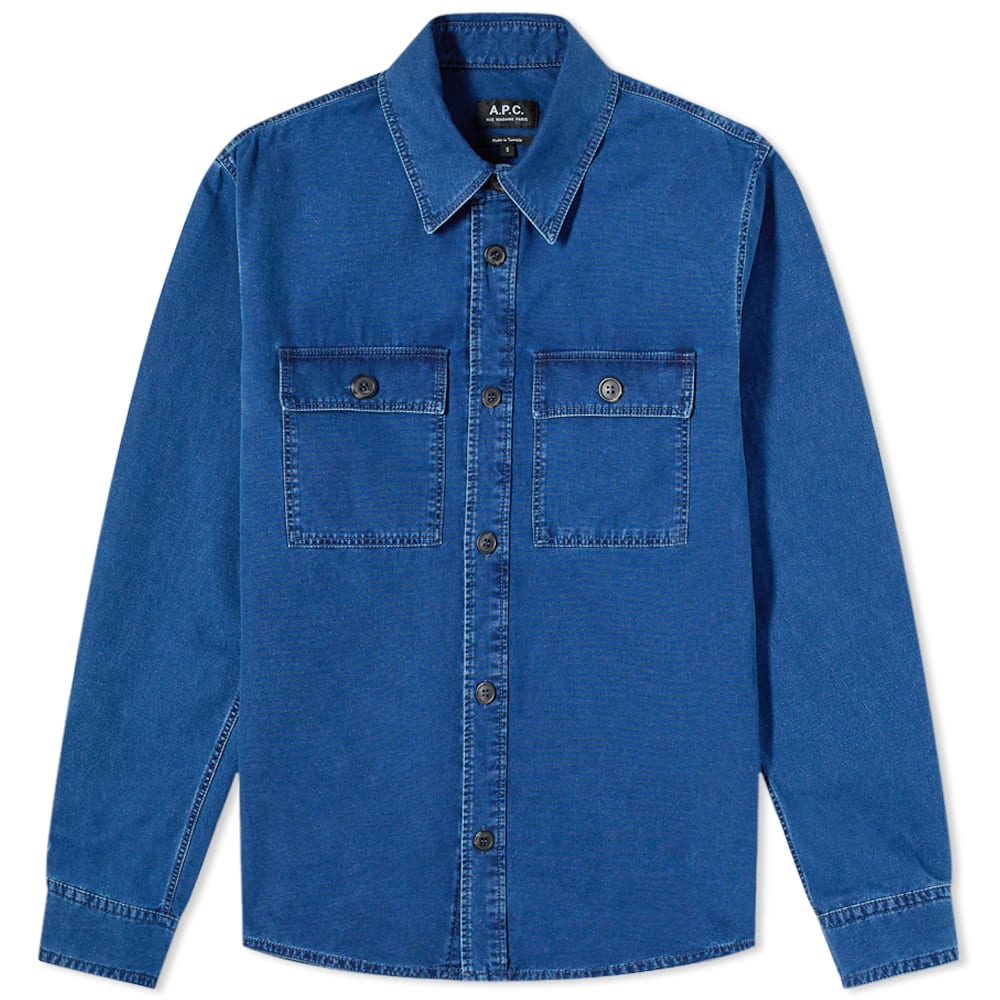 A.p.c Mens Bastian Over Shirt Blue S