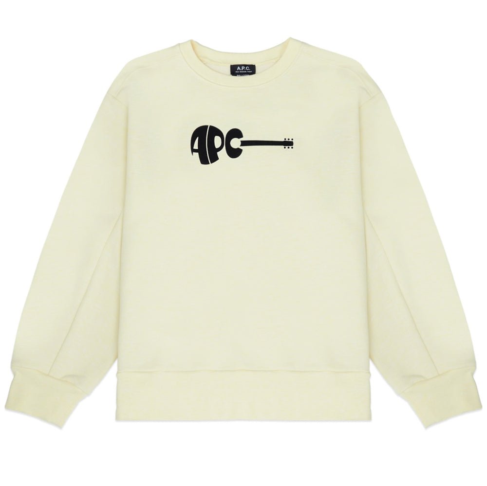 A.P.C Men's Jaheim Guitar Logo Sweater Cream L