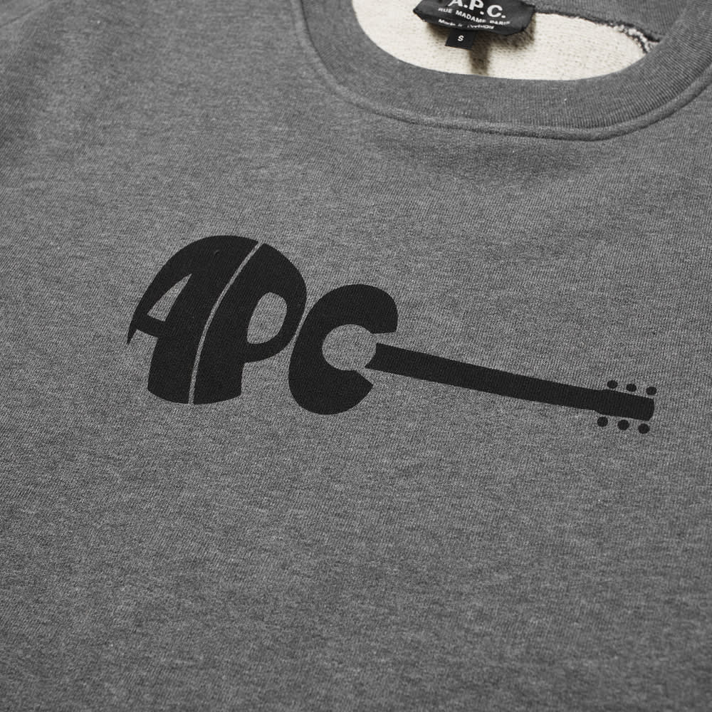 A.P.C Men's Jaheim Guitar Logo Sweater Grey L