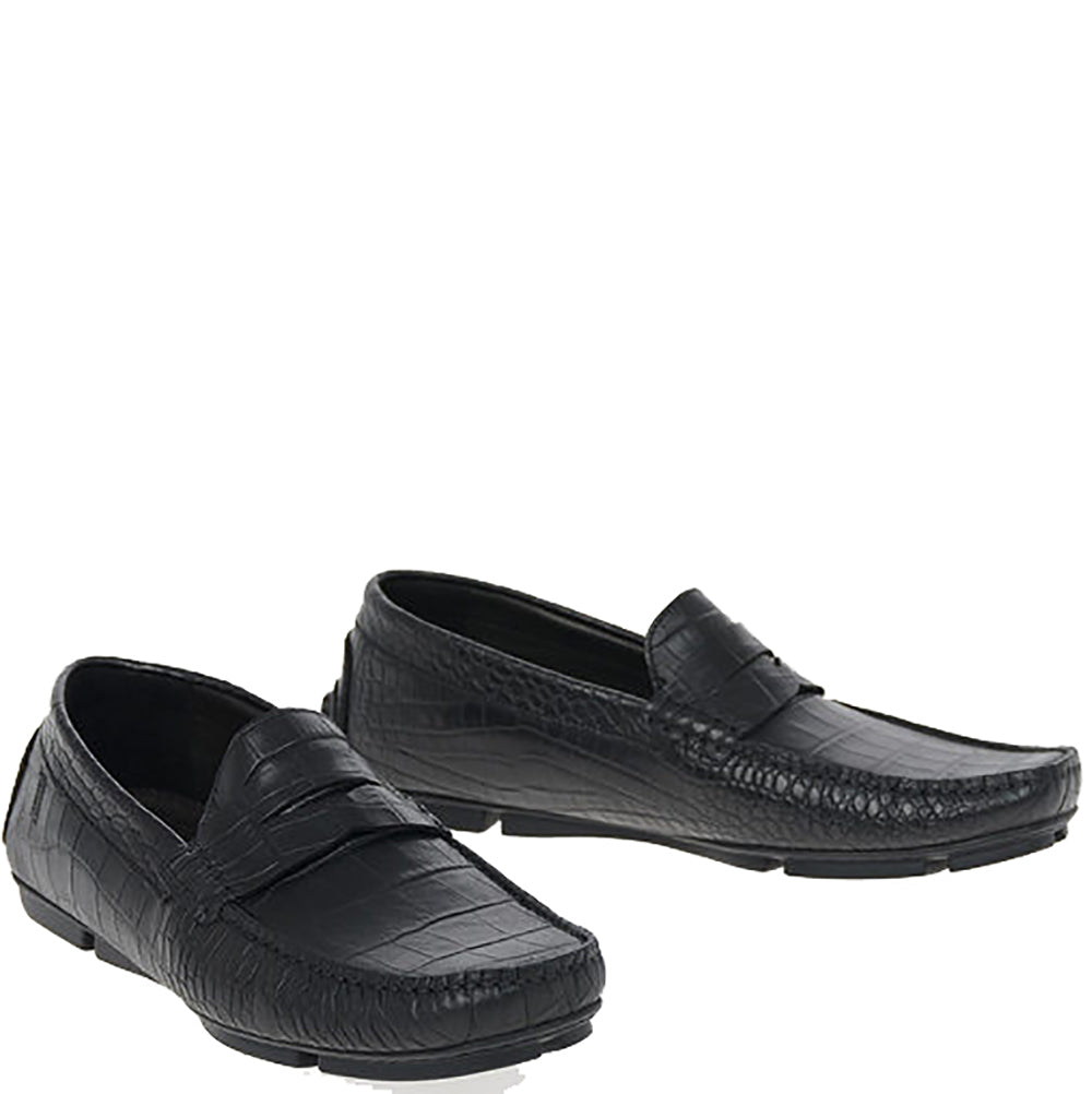Armani Collezioni Men's Leather Loafers Black UK 6