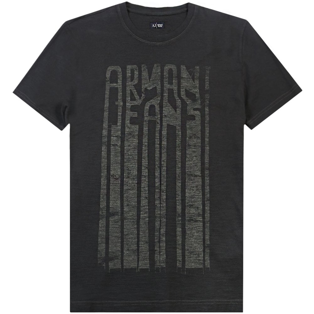 armani jeans men's graphic print t-shirt charcoal m