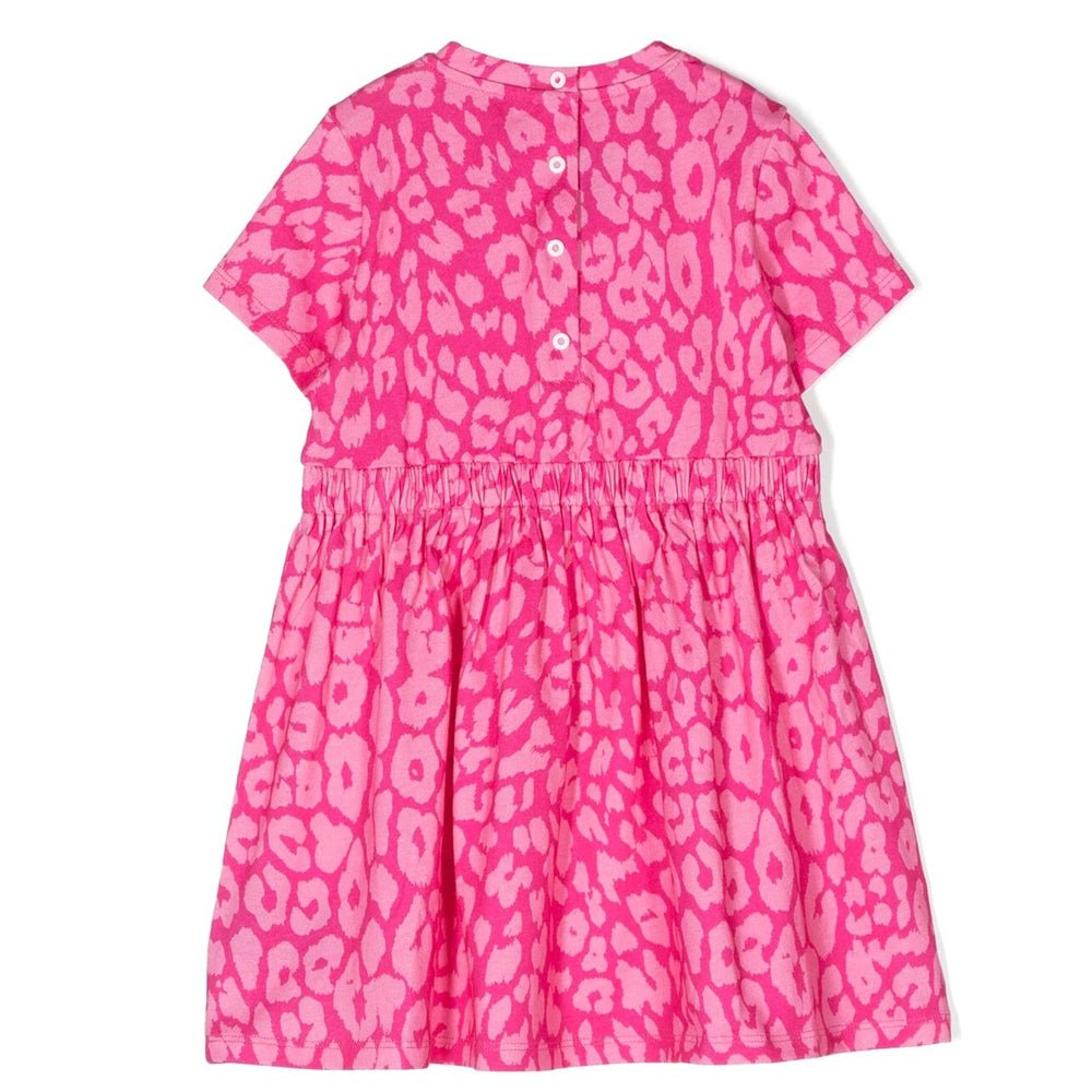 Balmain Baby Girls Leopard Print Jersey Dress Pink 12M