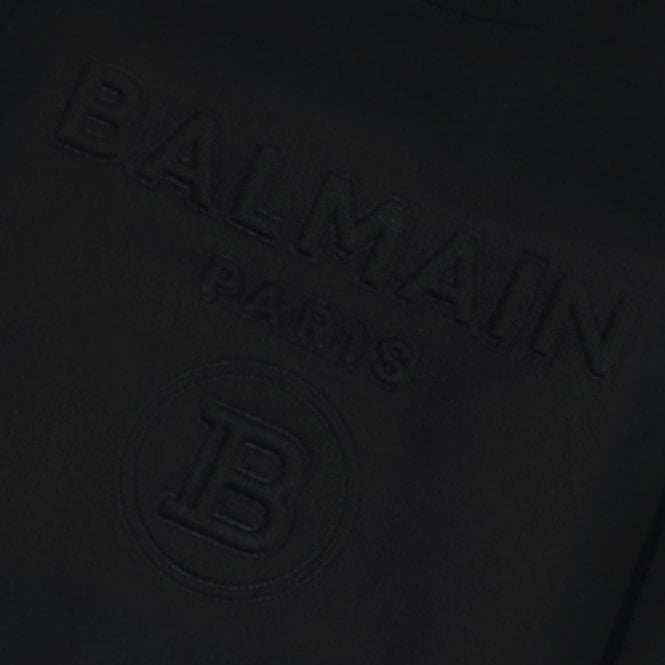 Balmain Boys Embossed Logo Sweatshirt Black 8Y