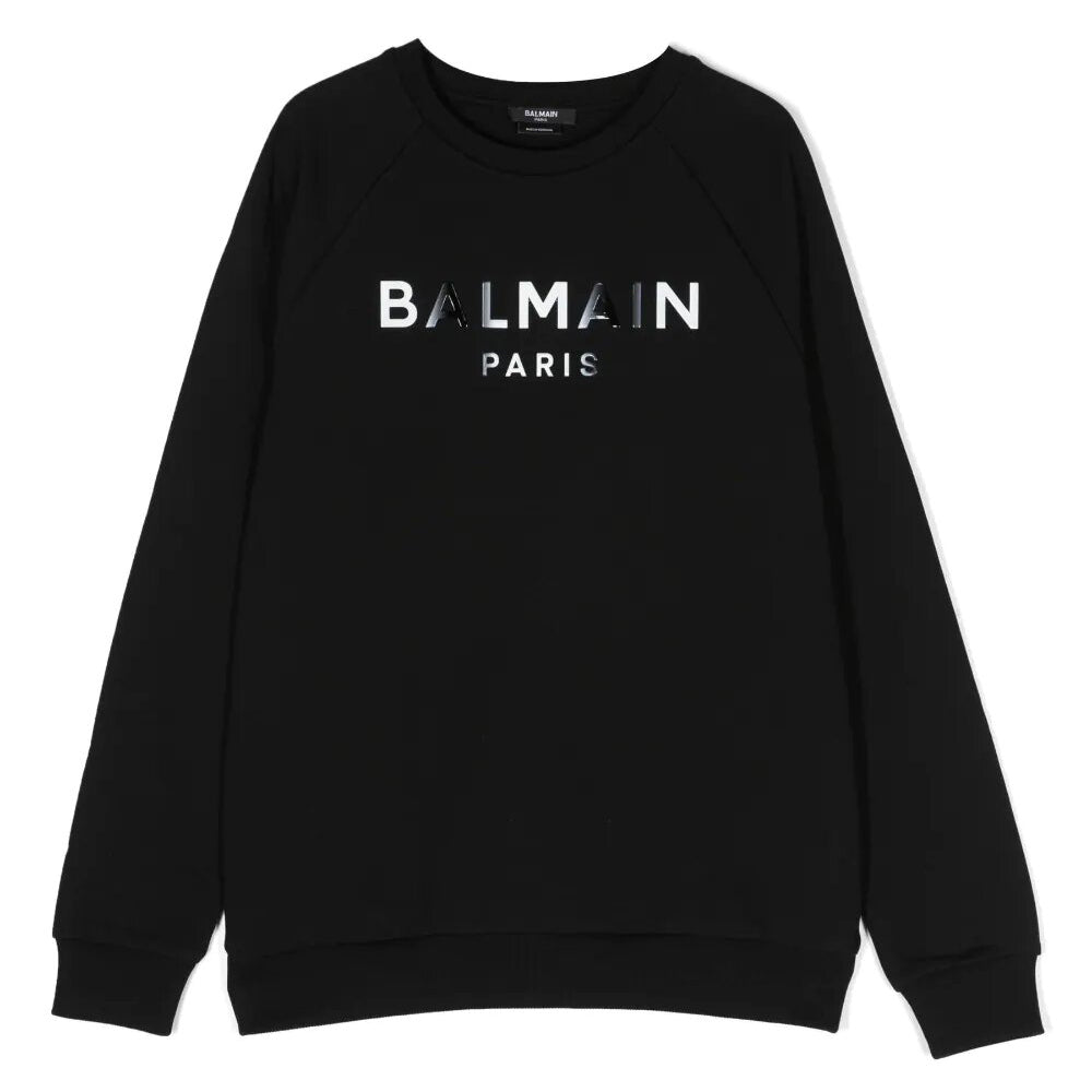 Balmain Boys Embosses Logo Sweater Black 14Y