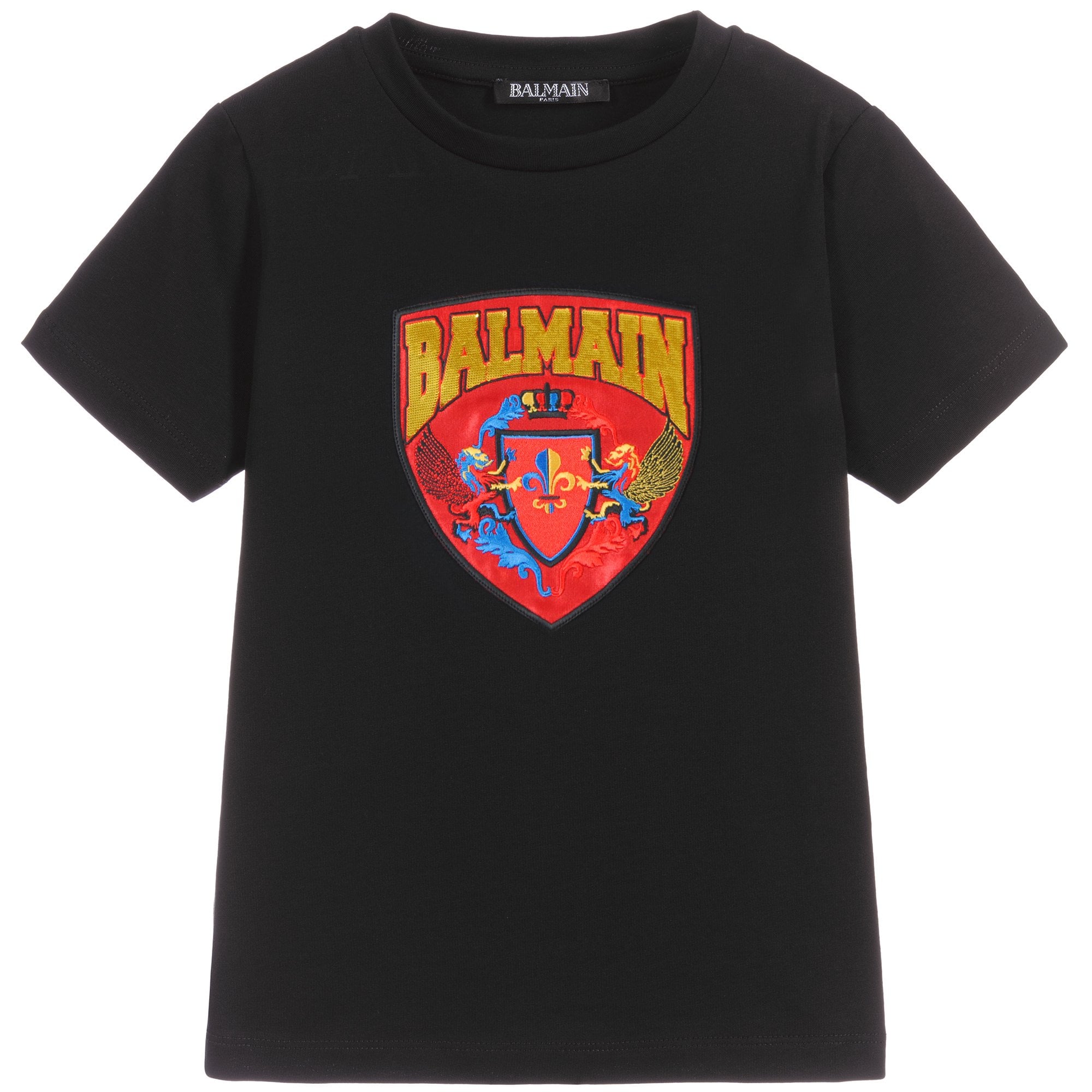 Balmain Boys Graphic Print T-shirt Black 6Y