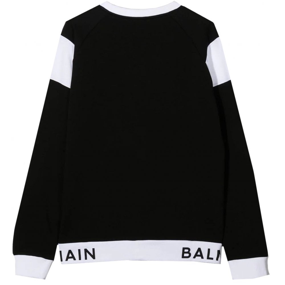 Balmain Boys Panelled Sweatshirt Black & White 14Y