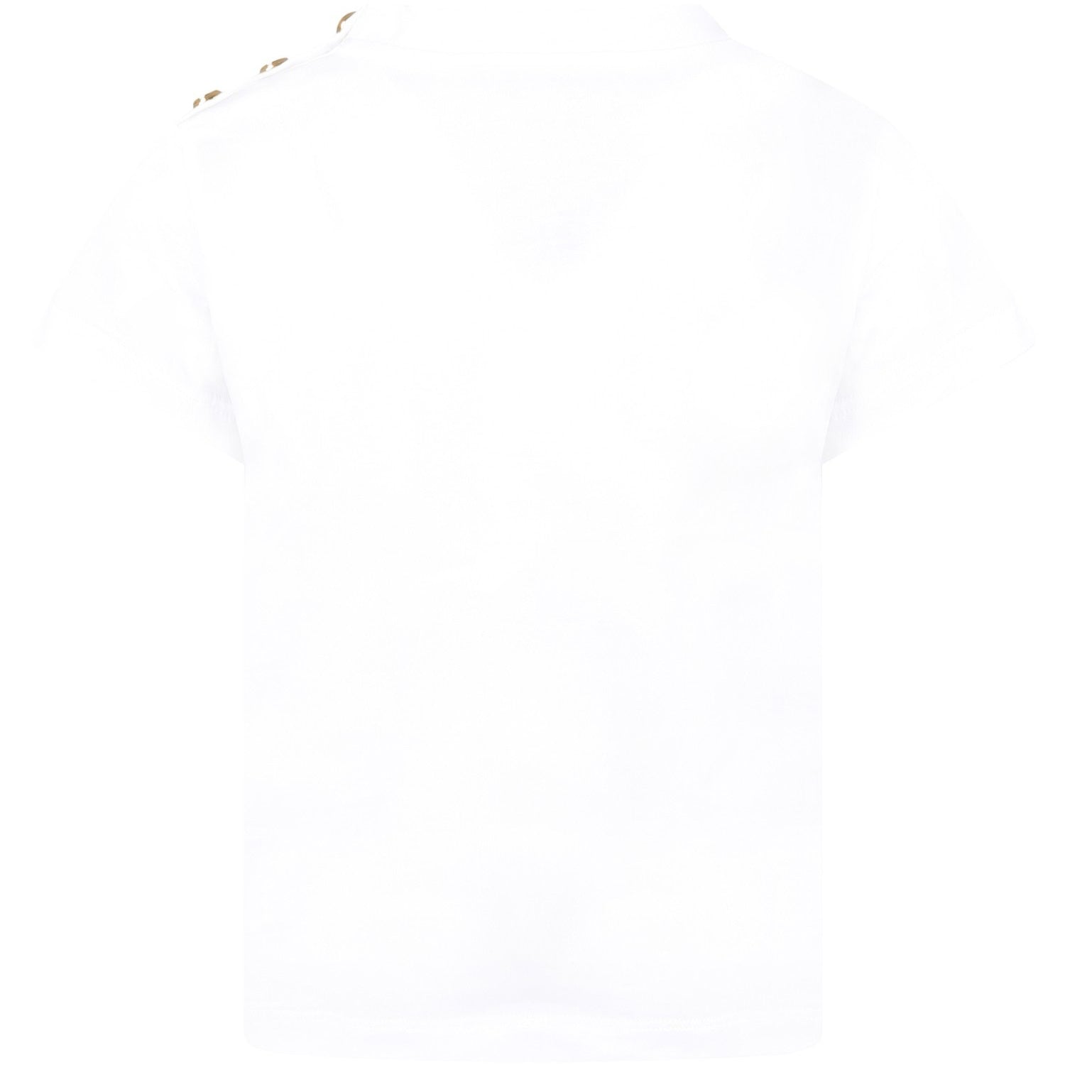 Balmain Girls Classic Logo T-shirt White 6Y