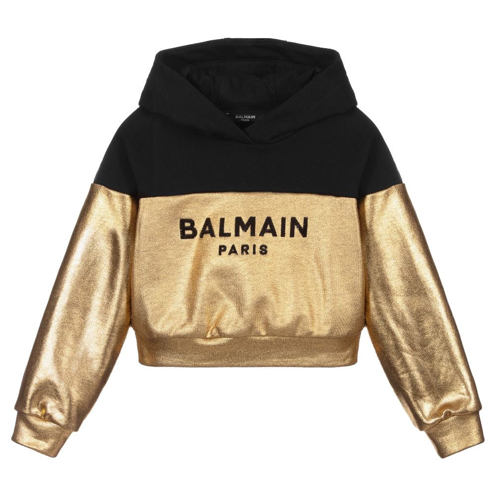 Balmain Kids logo-print jersey sweatshirt - Black