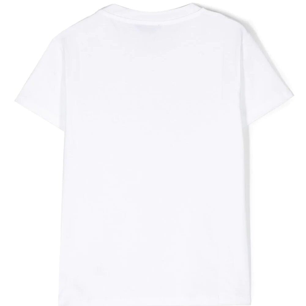 Balmain Girls Decorative Gold Logo Print T-shirt White 14Y