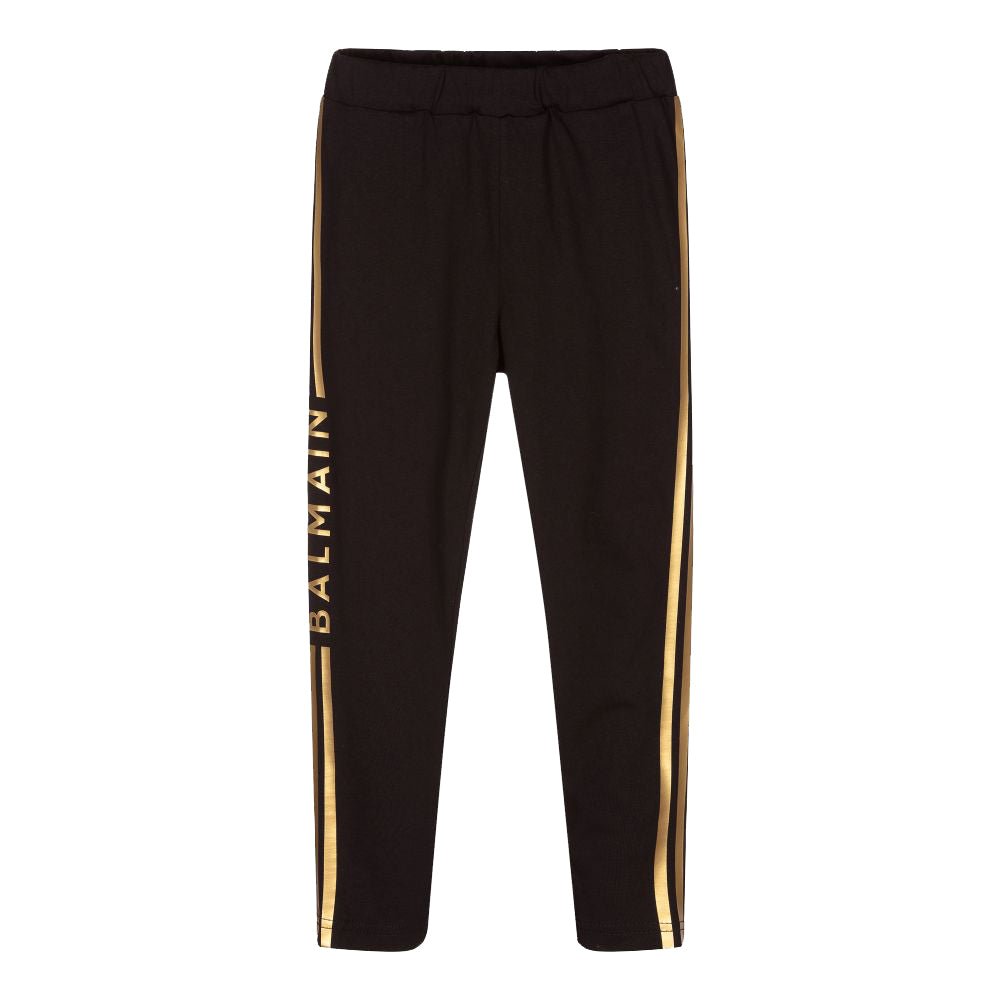 Balmain Girls Golden Stripe Logo Leggings Black 14Y - 2023 ❤️  CooperativaShop ✓