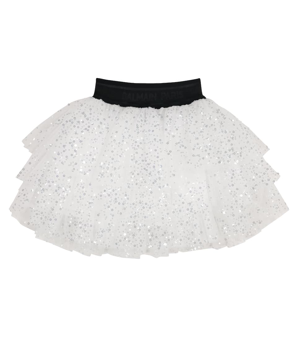 Balmain Girls Silver Skirt 14Y White