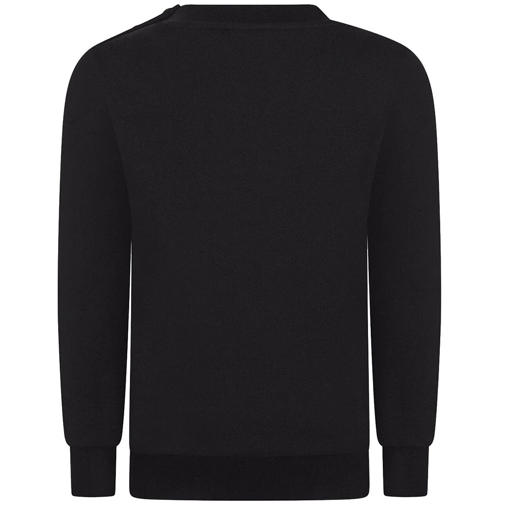 Balmain Unisex Gold Logo Print Sweatshirt Black 6Y