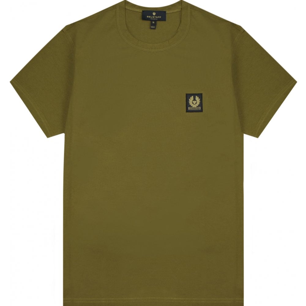 Belstaff Men's Short Sleeve Tee Olive Green Small