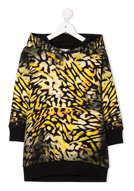 Kids Givenchy Dress In Sweatshirt With Hood and Animalier Print - 6Y