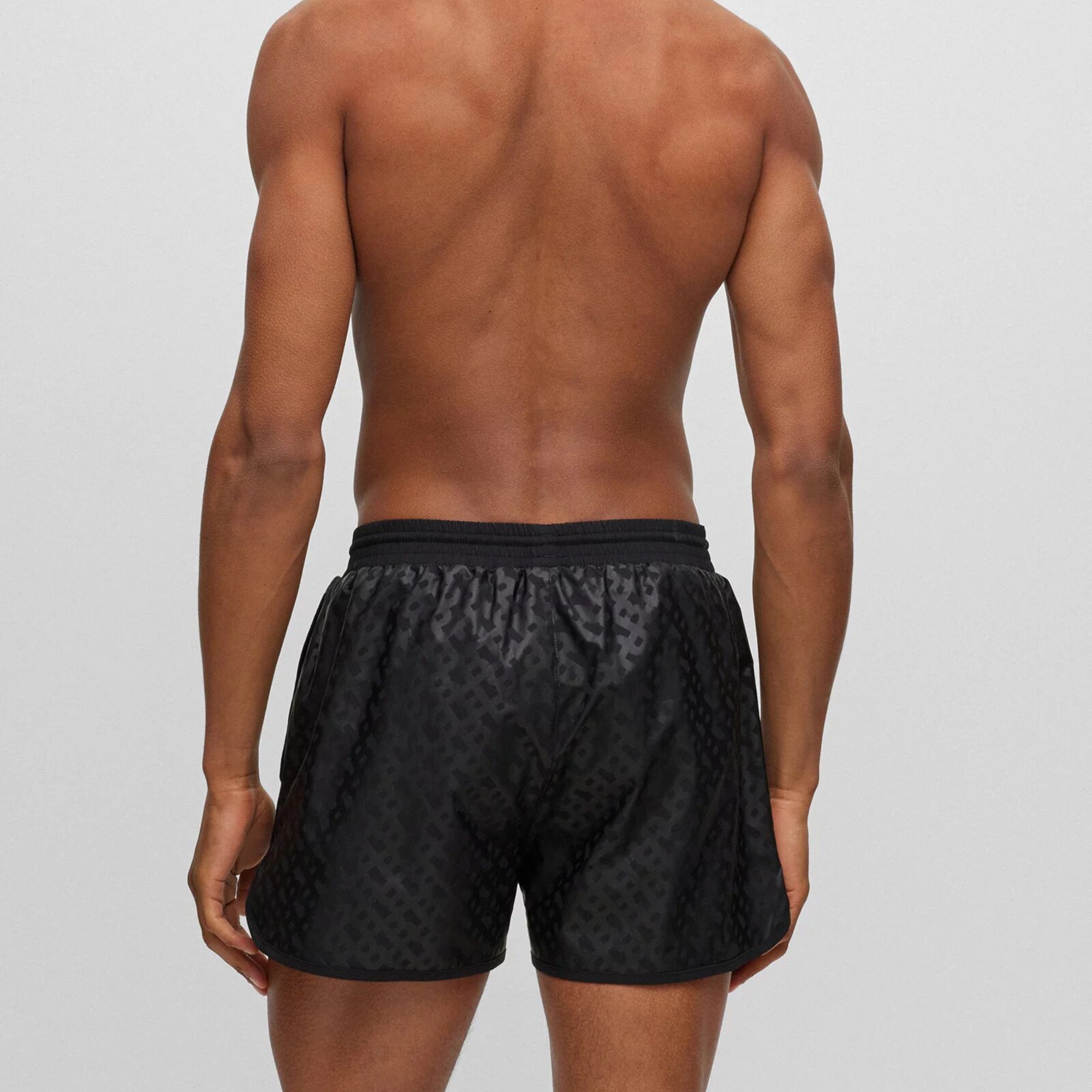 Boss Mens All Over Print Swim Shorts Black M