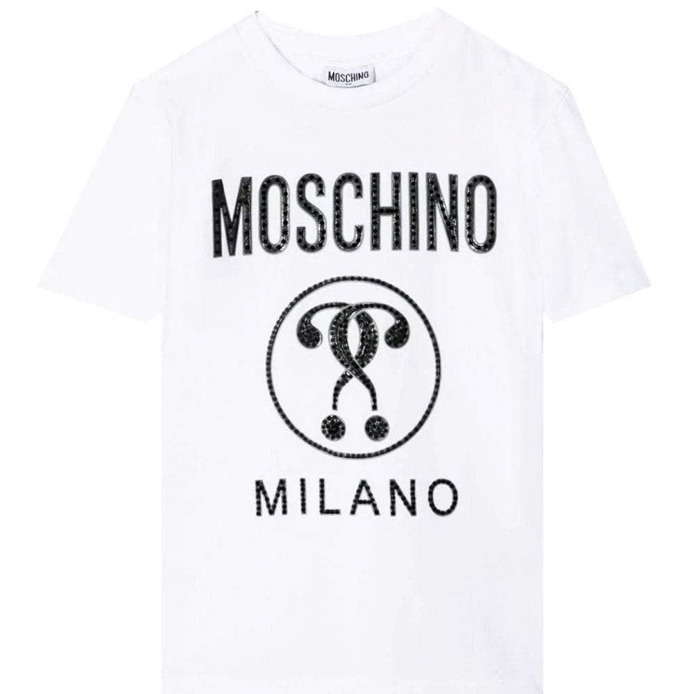 Moschino Girls Milano Diamante T-shirt & Leggings Set Black/white 8Y White