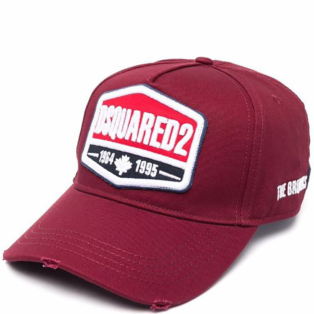 Dsquared2 Men's Patch Logo Cap Burgundy One Size