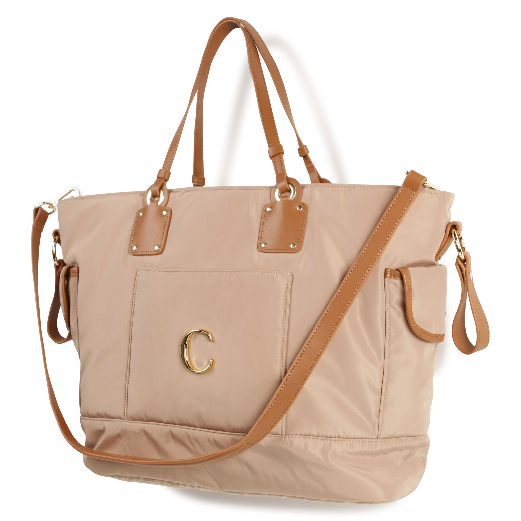 Chloe Logo Canvas Leather Changing Bag