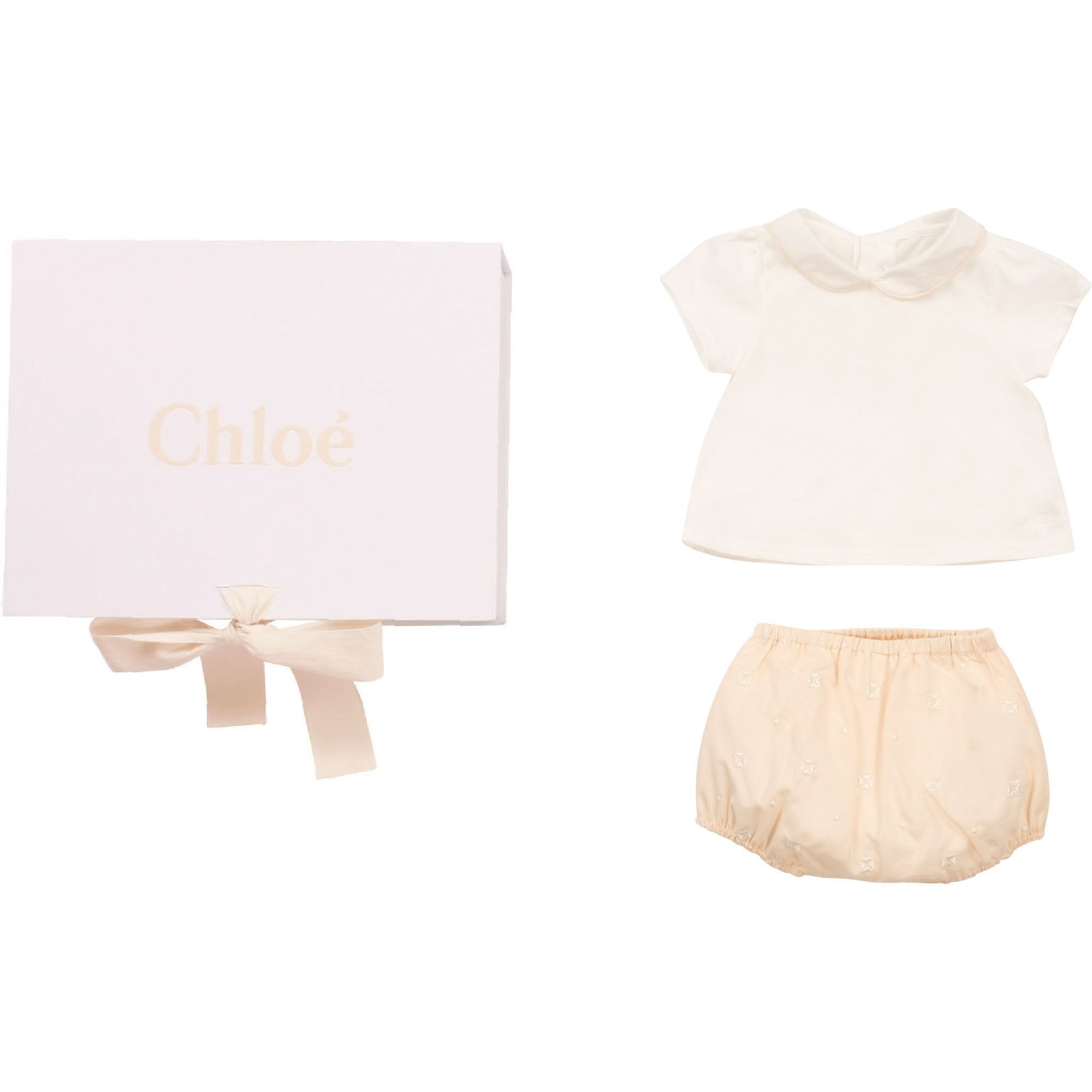 Chloe Chloé Baby Girls Pale Pink & Ivory Top & Pink - 3M PINK