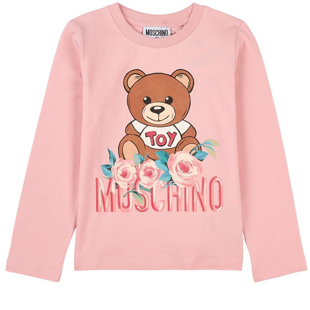 Moschino Girl's Bear & Flower Sweater Pink - 6 Years Pink