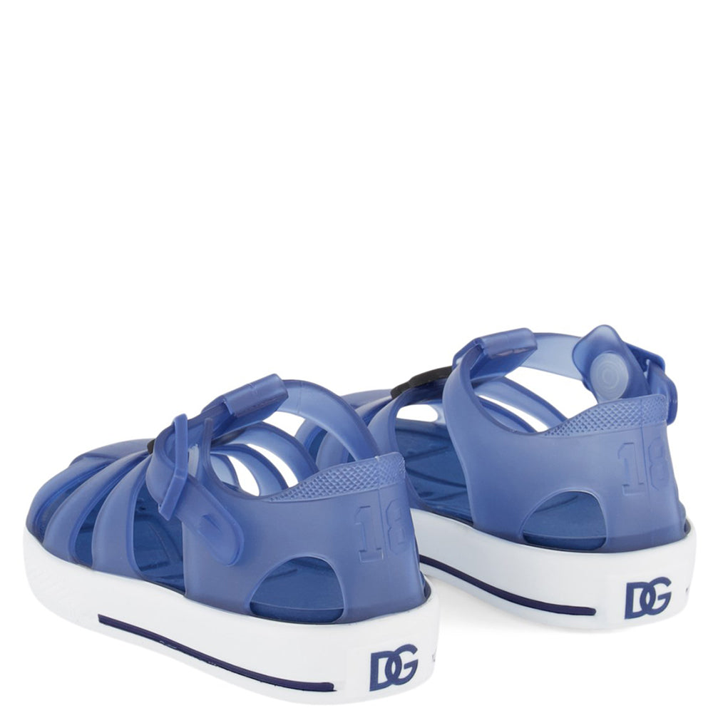 Dolce & Gabbana Unisex Baby Logo Sandals Blue Eu18