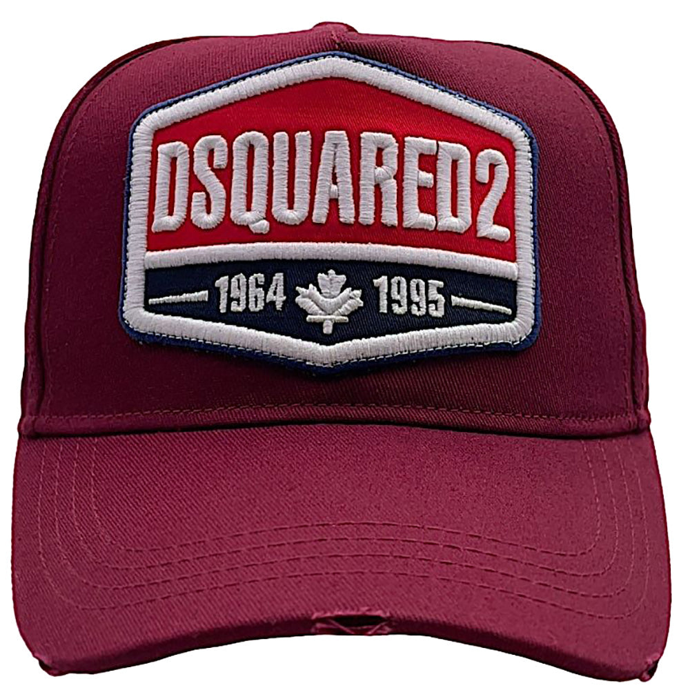 Dsquared2 Men's Patch Logo Cap Burgundy One Size