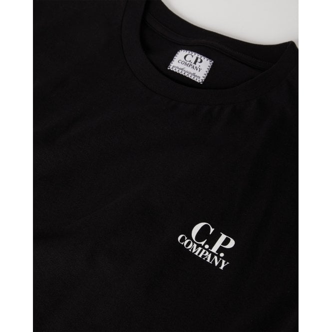 C.P Company Boys Cotton Logo T-shirt Black 8Y