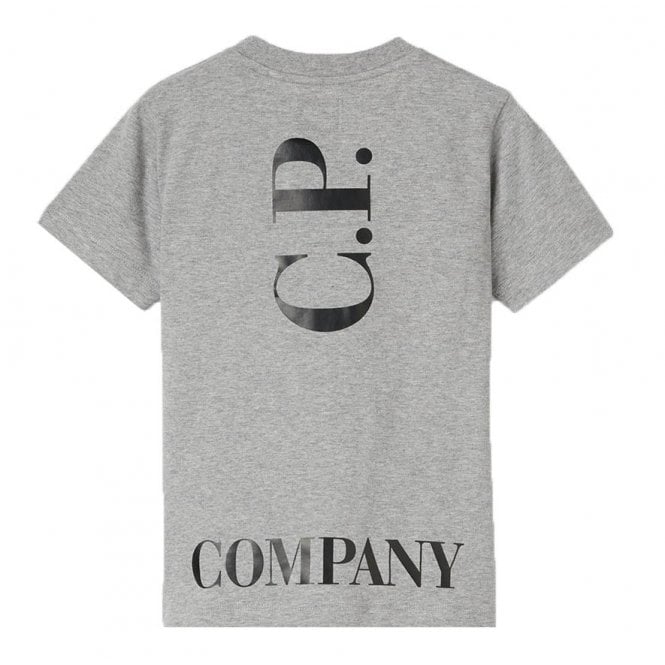 C.P Company Boys Cotton Logo T-shirt Grey 8Y