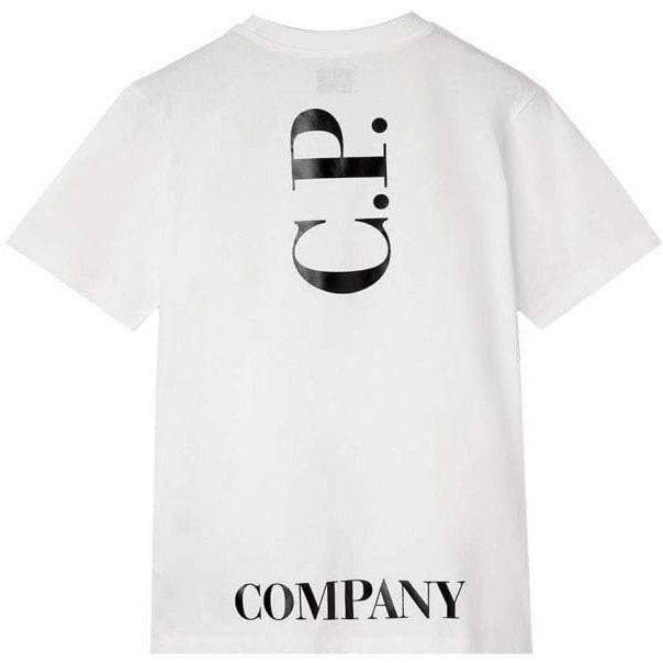 C.P Company Boys Cotton Logo T-shirt White 6Y