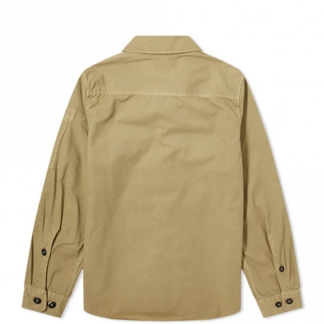 C.P Company Boys Gabardine Overshirt Cornstalk Green 14Y Khaki