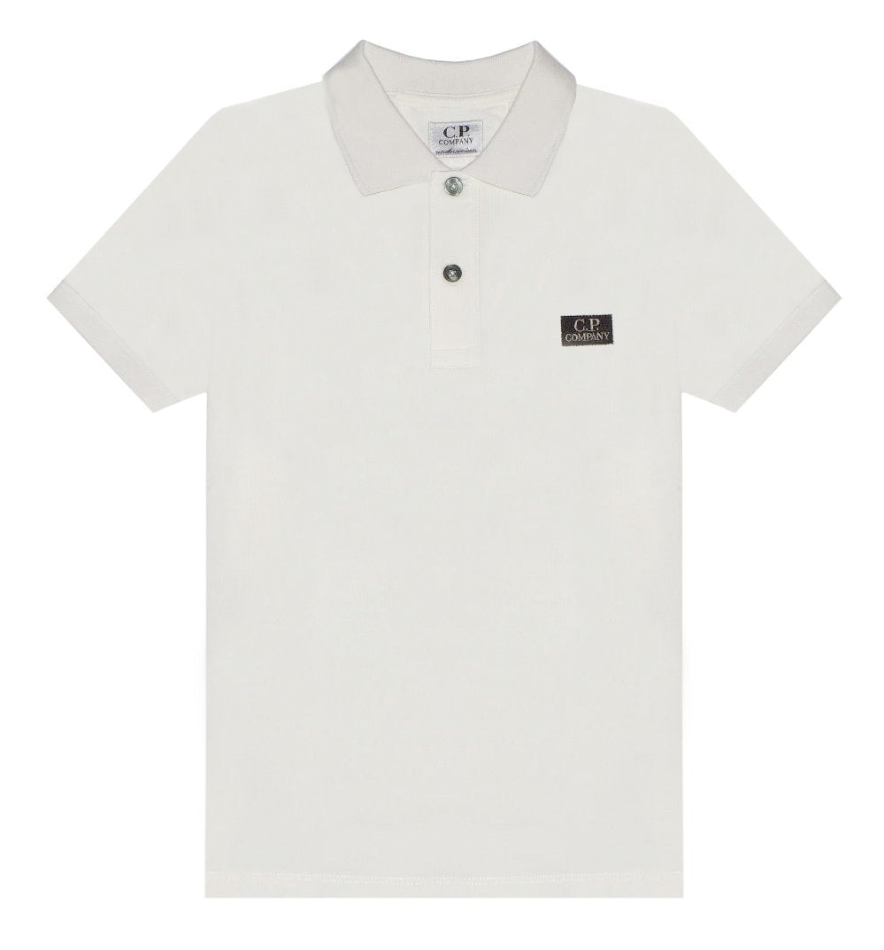 C.P Company Boys Short Sleeve Polo White - 10Y WHITE