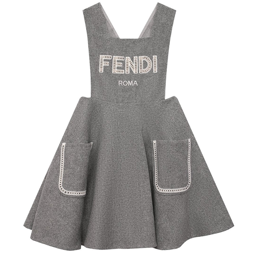 Fendi Girls Cashmere Dress Grey - 4A GREY