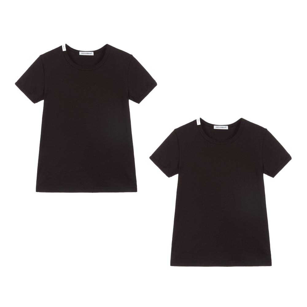 Dolce & Gabbana Boys Twin-pack Cotton T-shirt Black 10Y