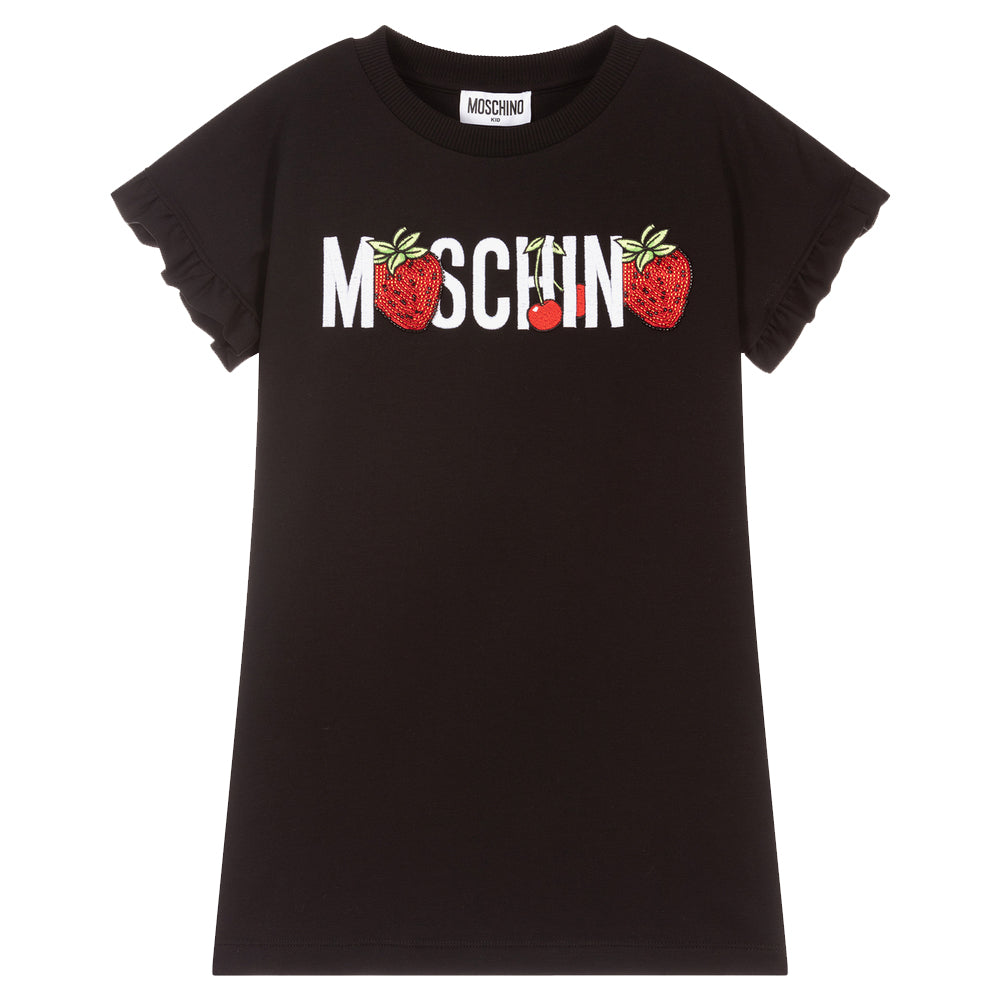 Moschino Girls Strawberry Logo T-shirt Black - 4Y BLACK