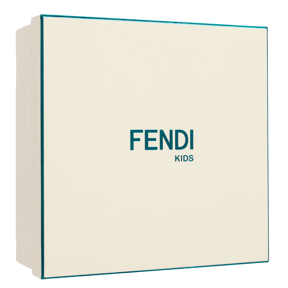 Fendi Girls Bow Hair Band FF Pattern Logo Brown One Size