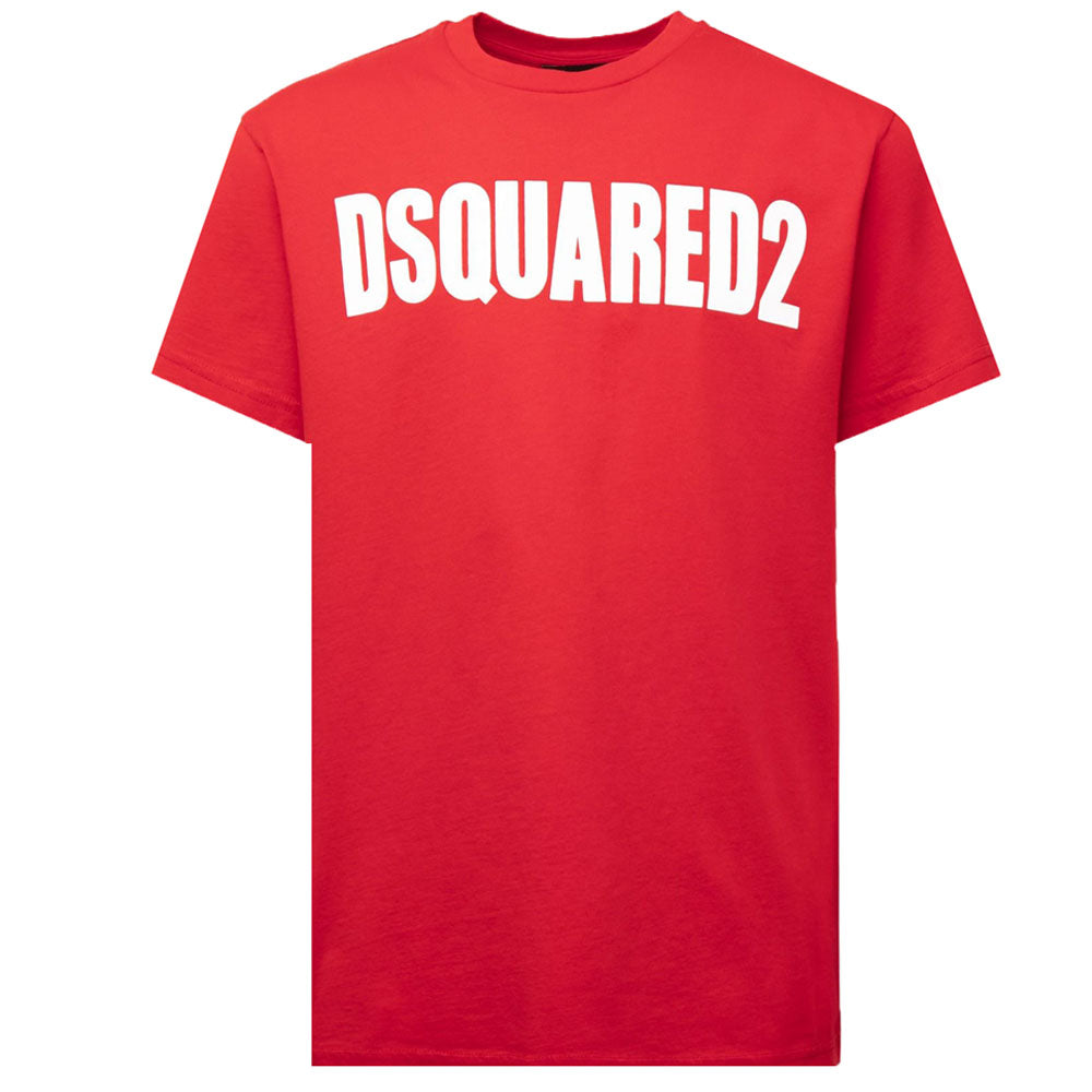 Dsquared2 Boys Logo Print Cotton T-shirt Red 4Y