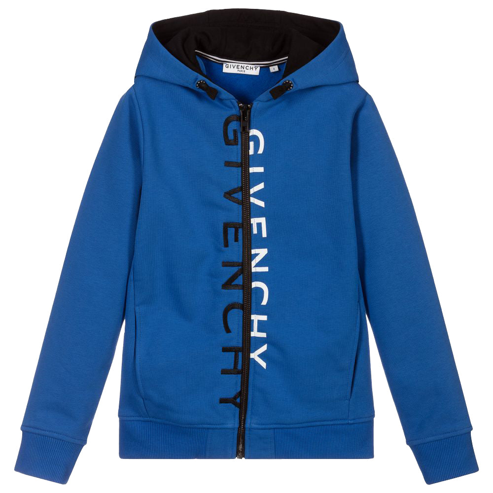 Givenchy Boys Zip Logo Hoodie Blue - 4Y Blue