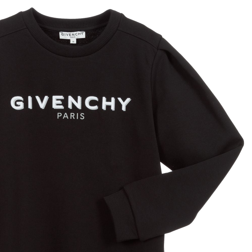 Givenchy Girls Logo Sweatshirt Dress Black 8Y