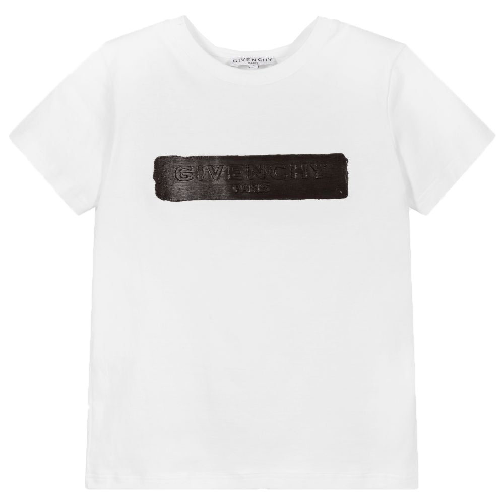 Givenchy Boys Paint Logo T-Shirt White - 12Y WHITE